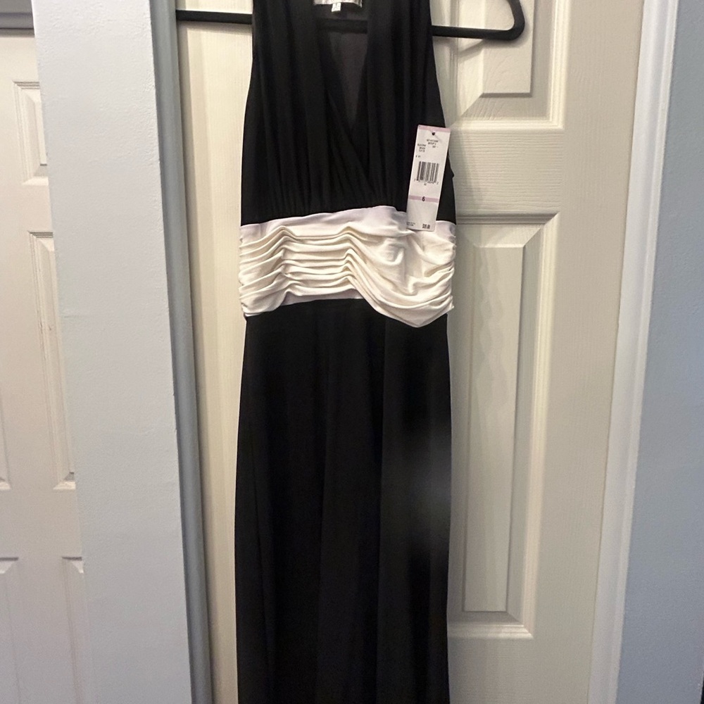 Evan Picone Black and White Maxi Dress